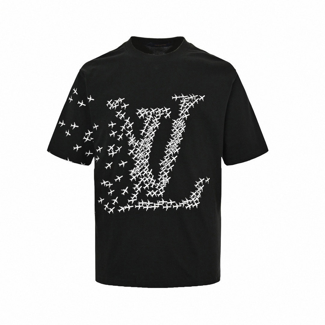 Airplane Motif LV Logo T-Shirt
