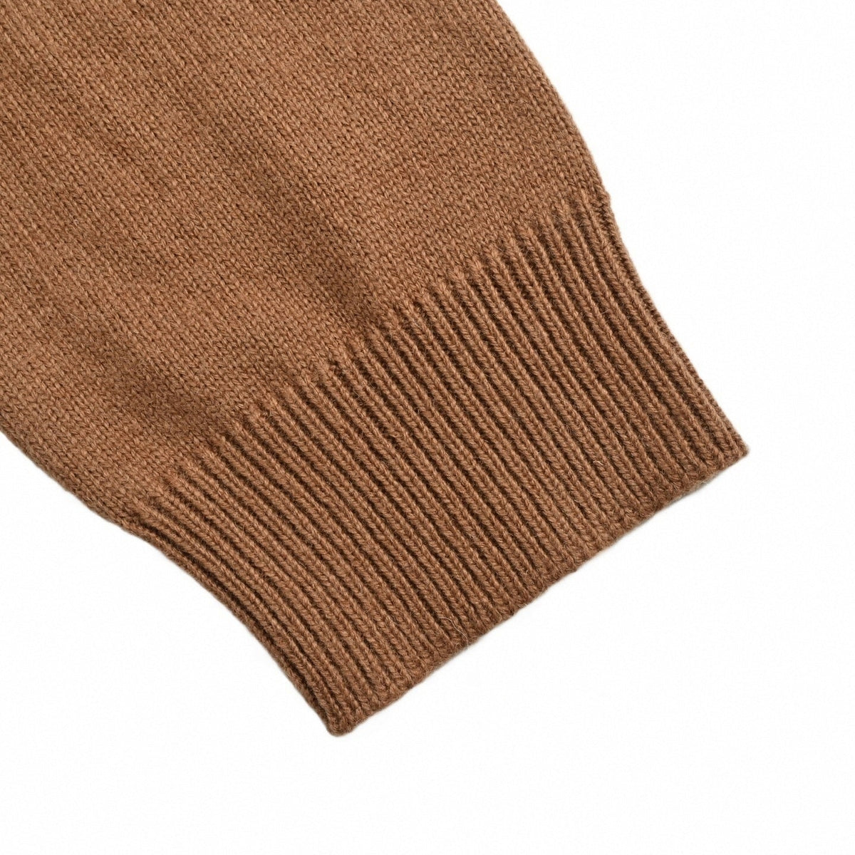 Cashmere Intrecciato Elbow-Patch Cardigan | Camel