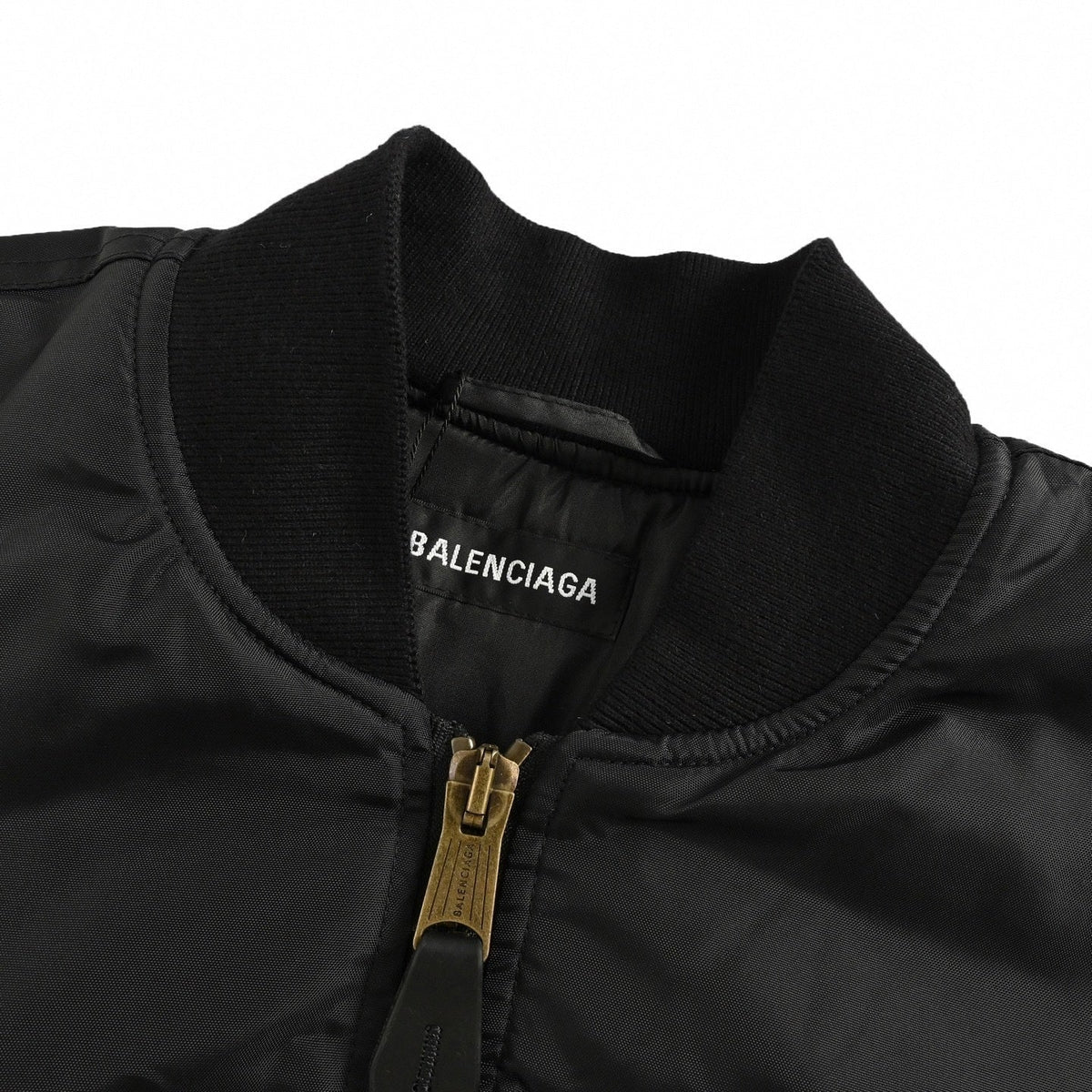 Crest-Patch Nylon Bomber Jacket | Black