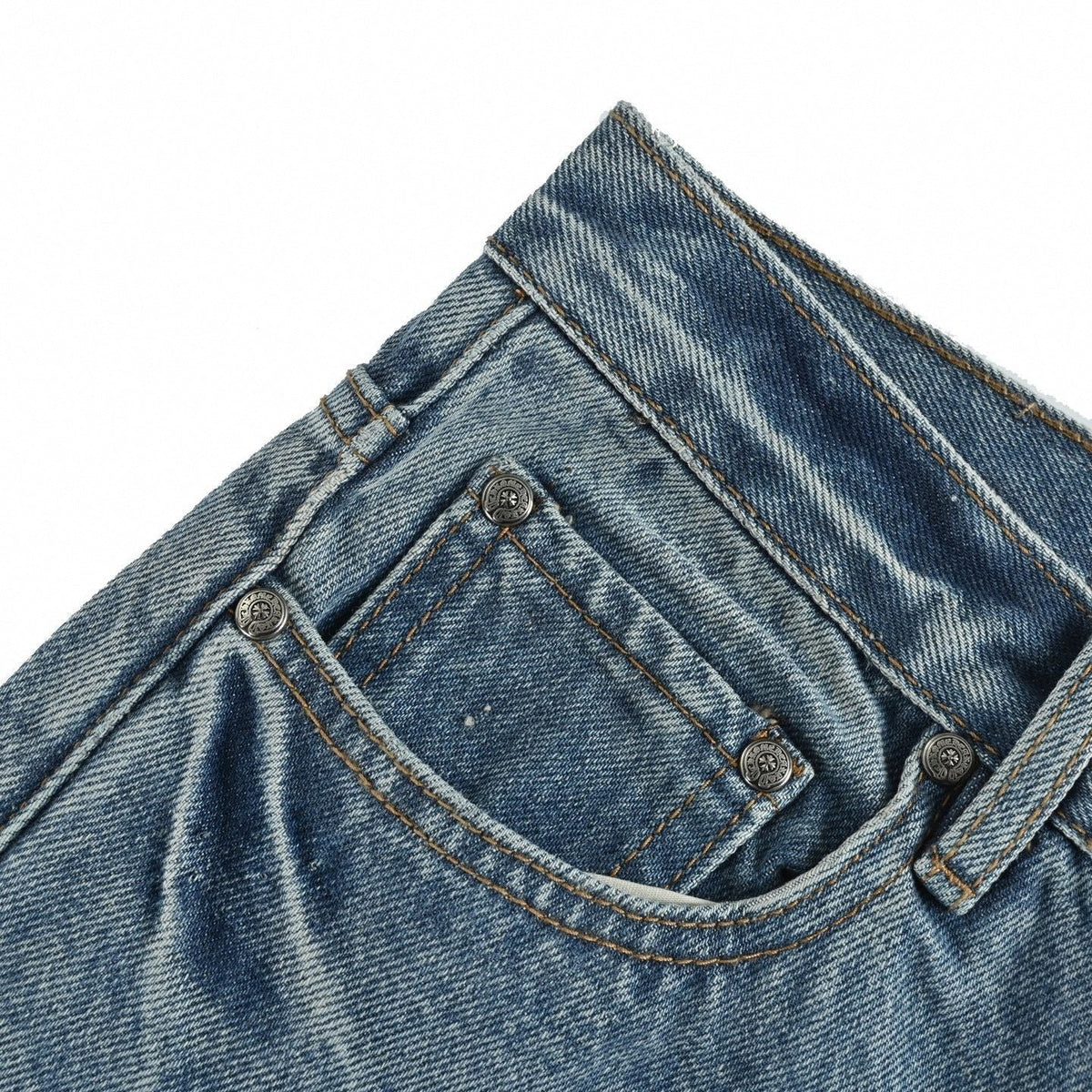 Cross Patch Denim Jeans | Blue