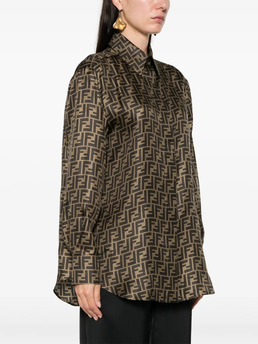 FF Brown Silk Shirt