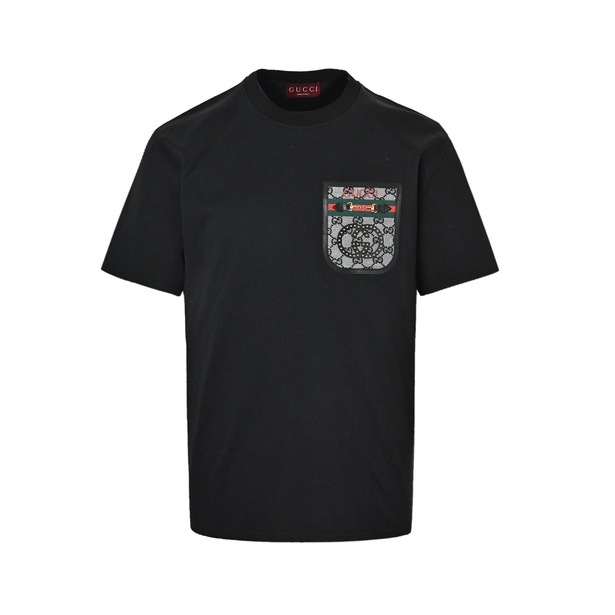 GG Canvas & Horsebit Pocket T-Shirt | Black
