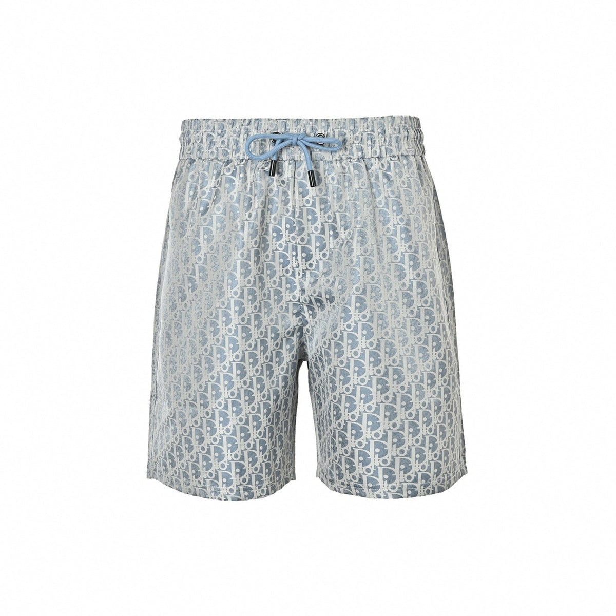Oblique Jacquard Cotton Shorts | Light Blue