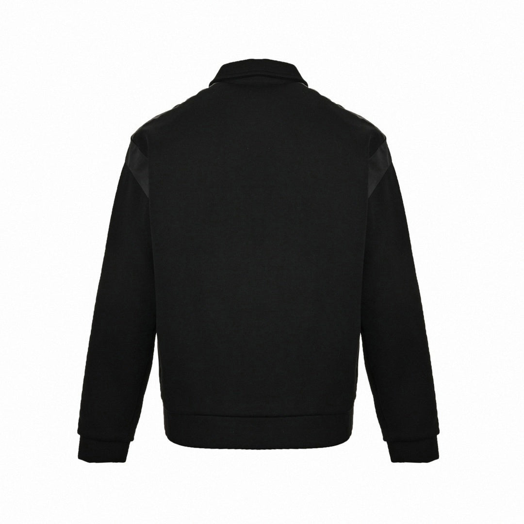 Panel Jersey Track Jacket | Black