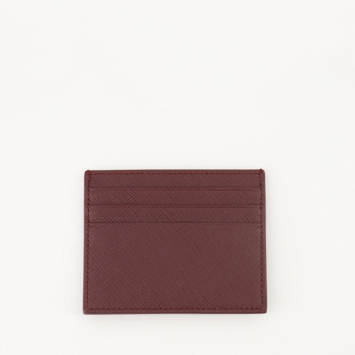 Saffiano Leather Card Holder | Bordeaux