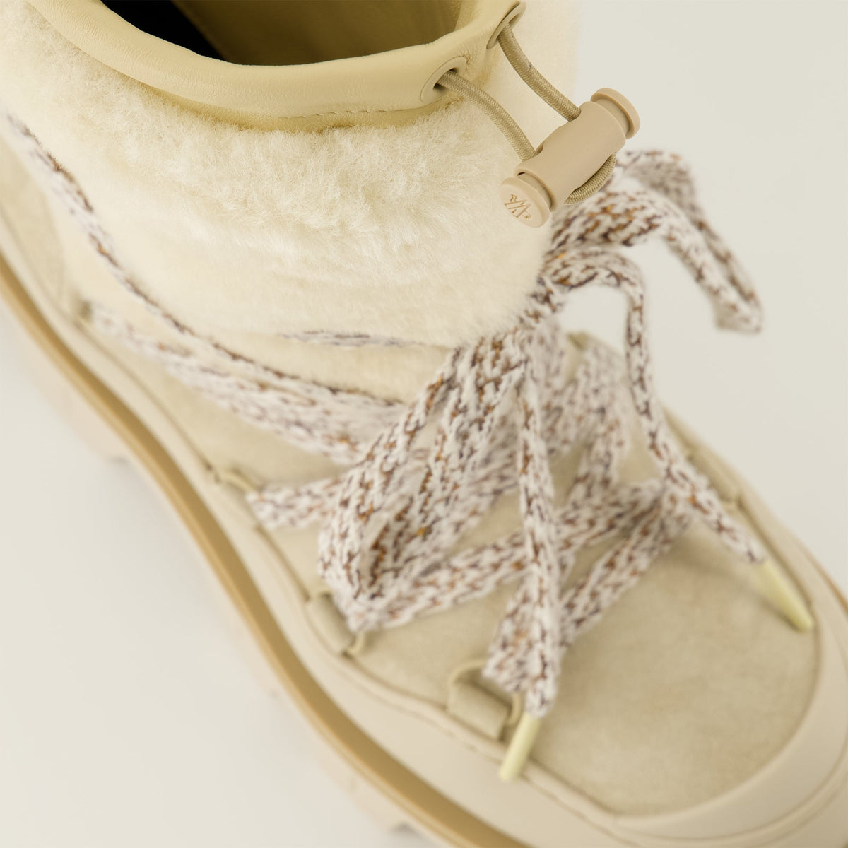 Suede and Shearling Peak Boots