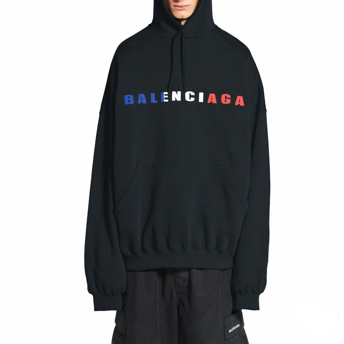 Tricolor 3D Logo Hoodie | Washed Black