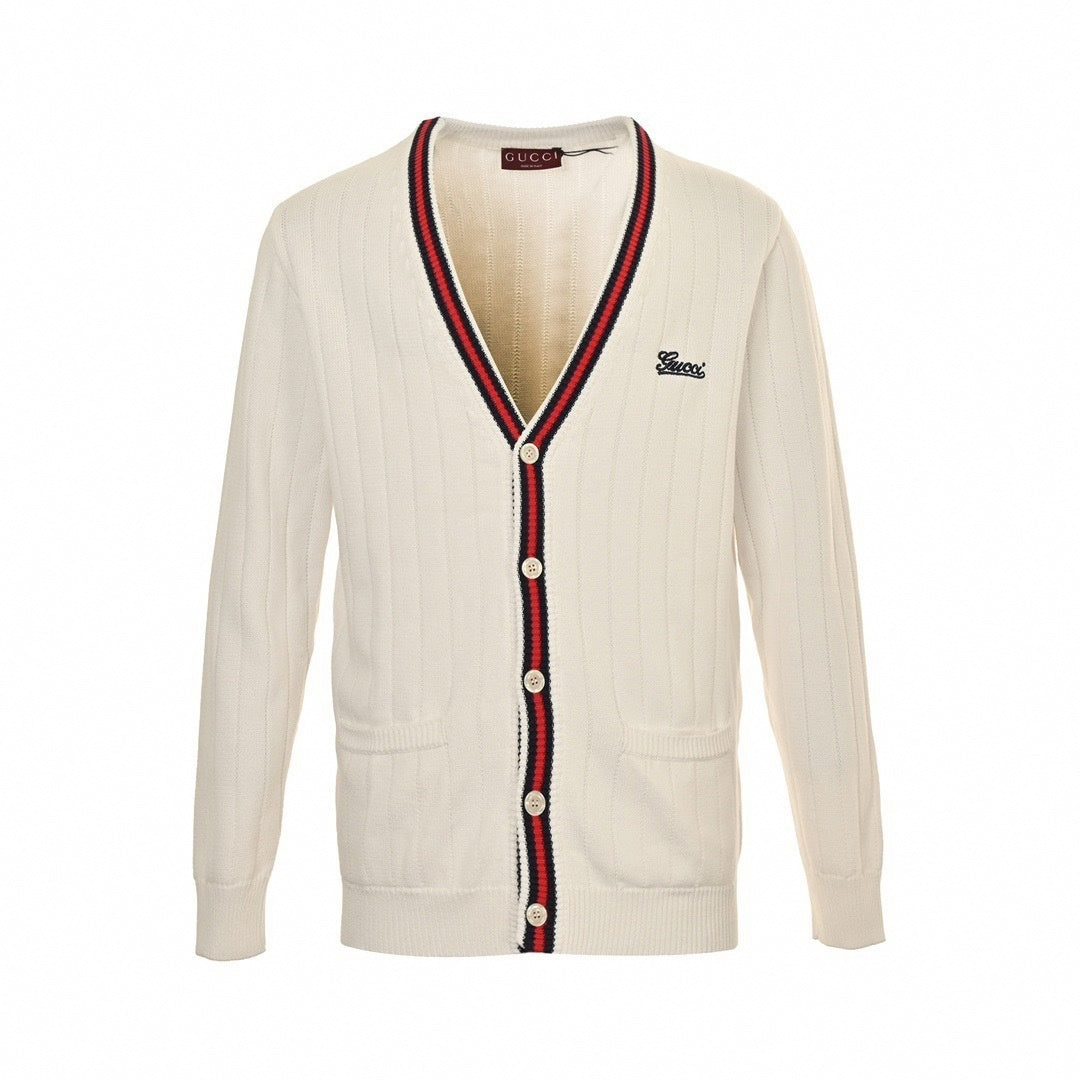 Web Trim Script Logo Cardigan