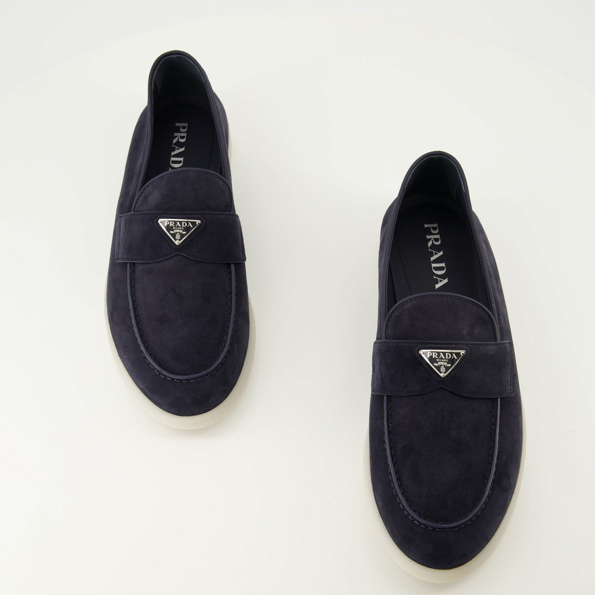 Navy Blue Suede Loafers