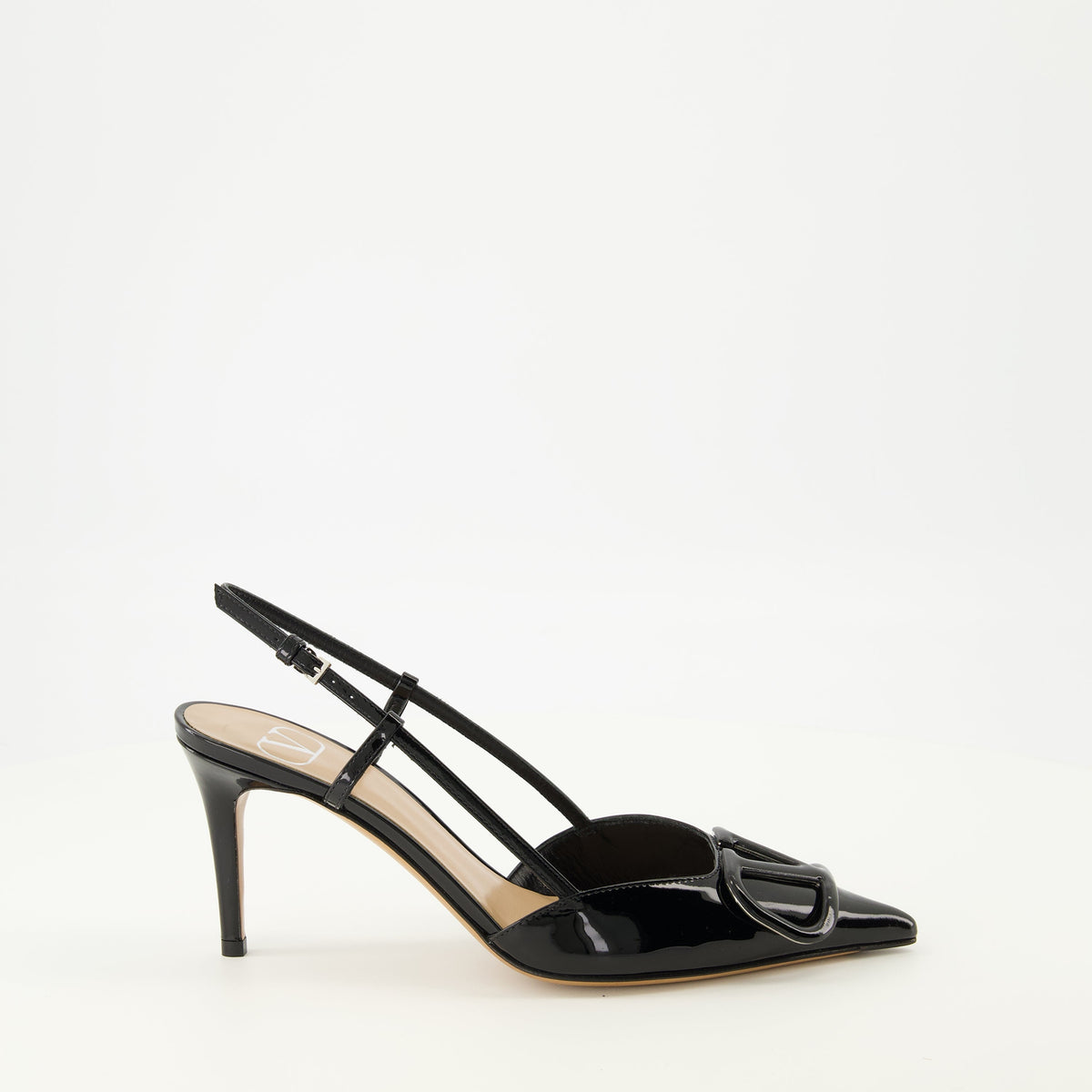 Vlogo Black Glossy Leather Pumps